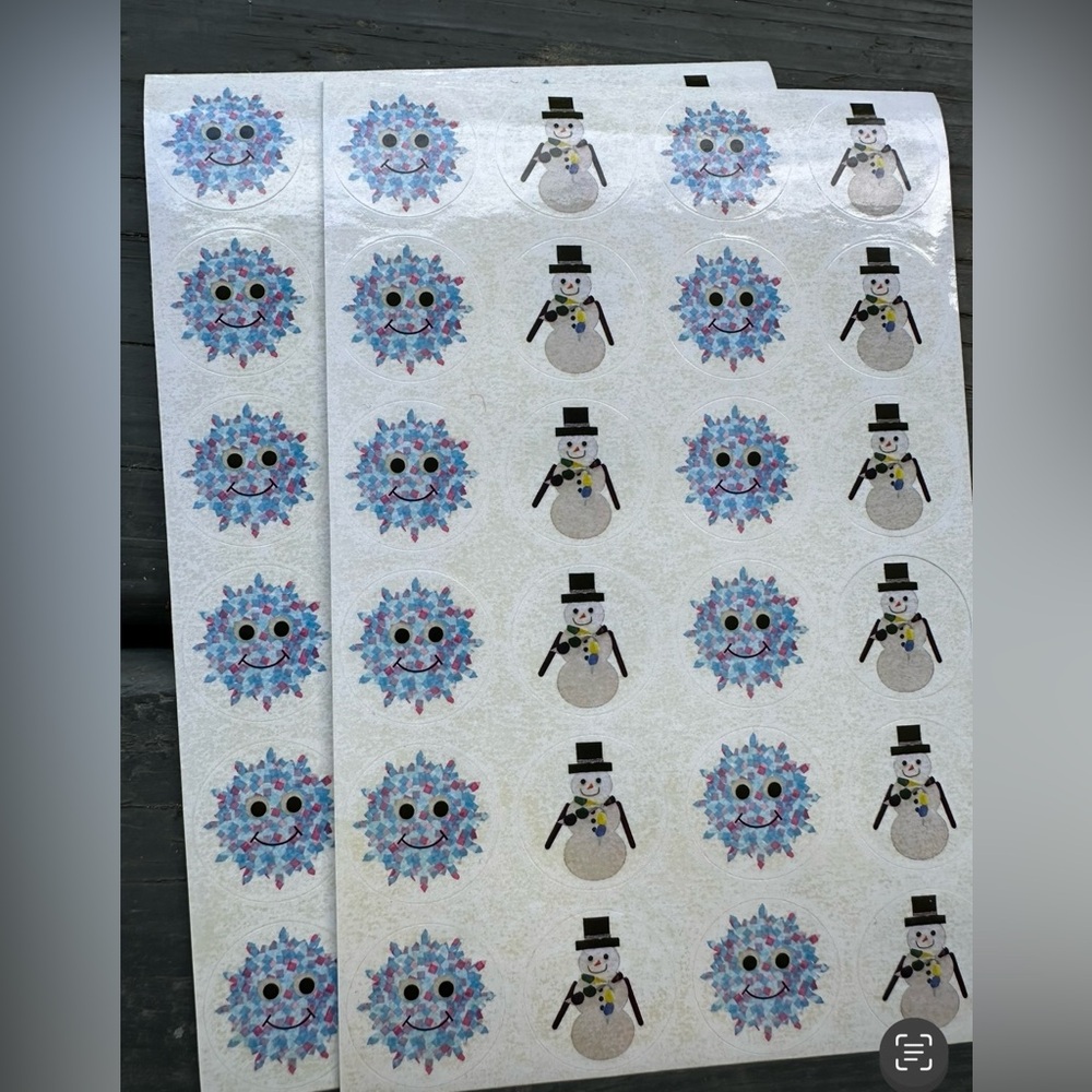 Colorful Hearts, Bunny’s, Flower Pots, and Snowman Sticker Set- New! Unused! - Picture 2 of 9